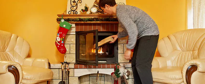 Rusted Metal Fireplace Restoration in Los Angeles, California